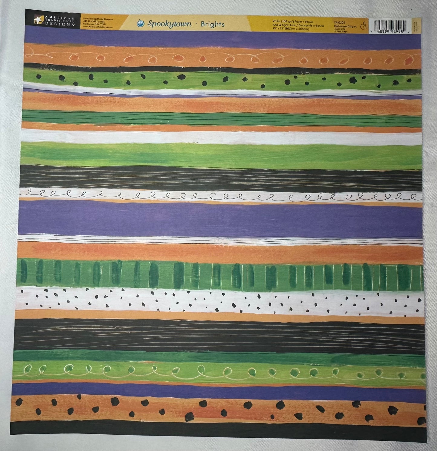American Traditional Designs- Spookytown Brights - Halloween Stripes