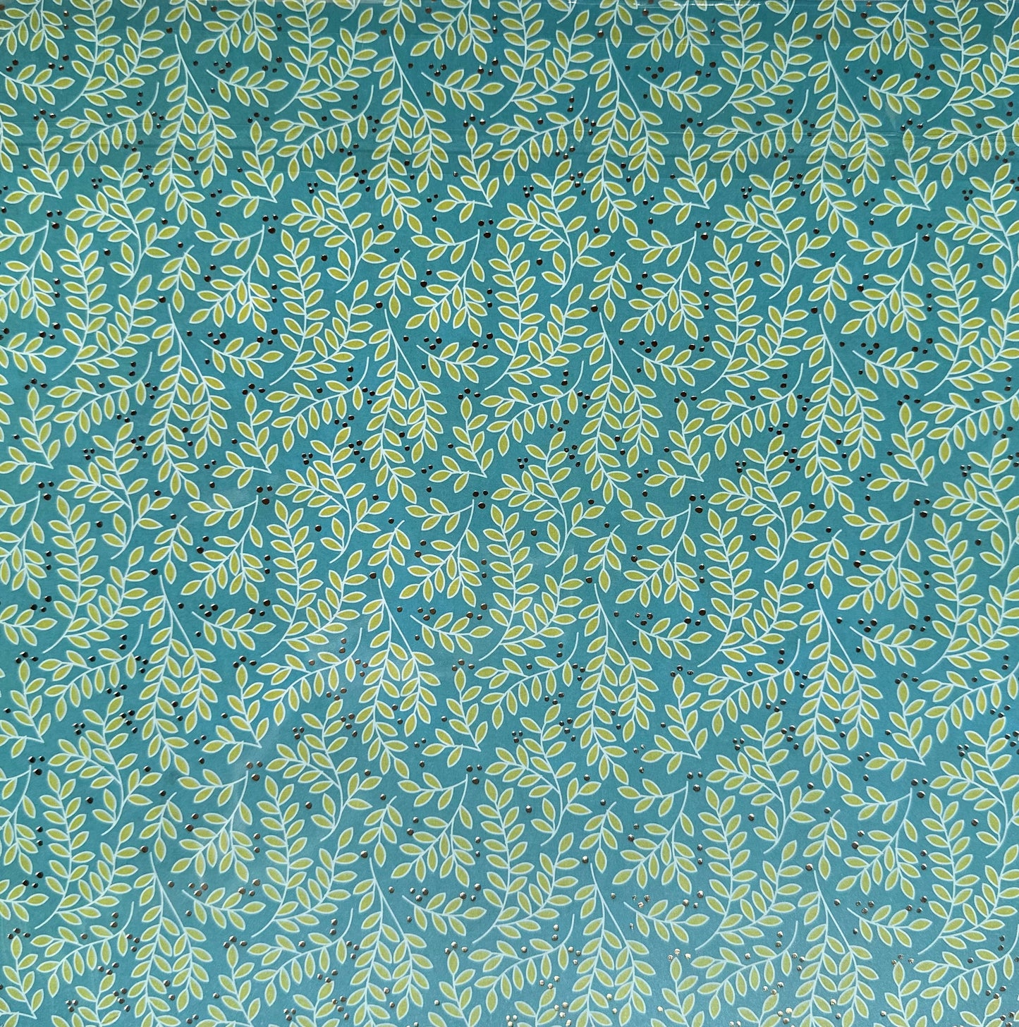 Vintage Market - 12x12 Single Sided Paper - Leafy Vine with Gold Foil Dots