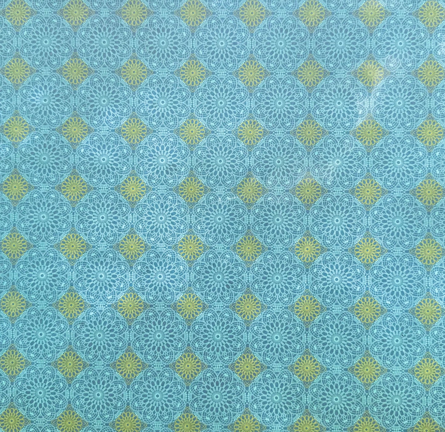 Vintage Market - 12x12 Single Sided Paper - Teal with Green Accents