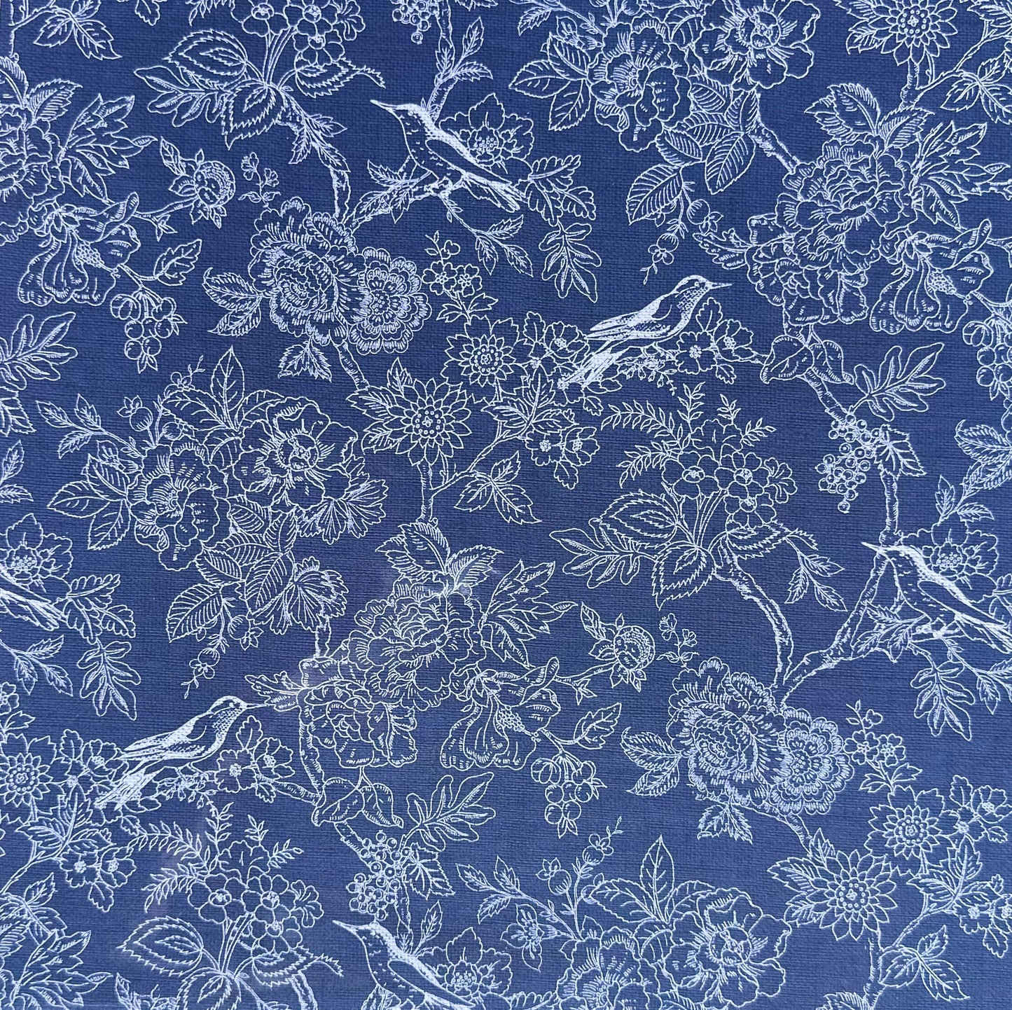 Vintage Market - 12x12 single Sided Paper - Blue Tapestry Print