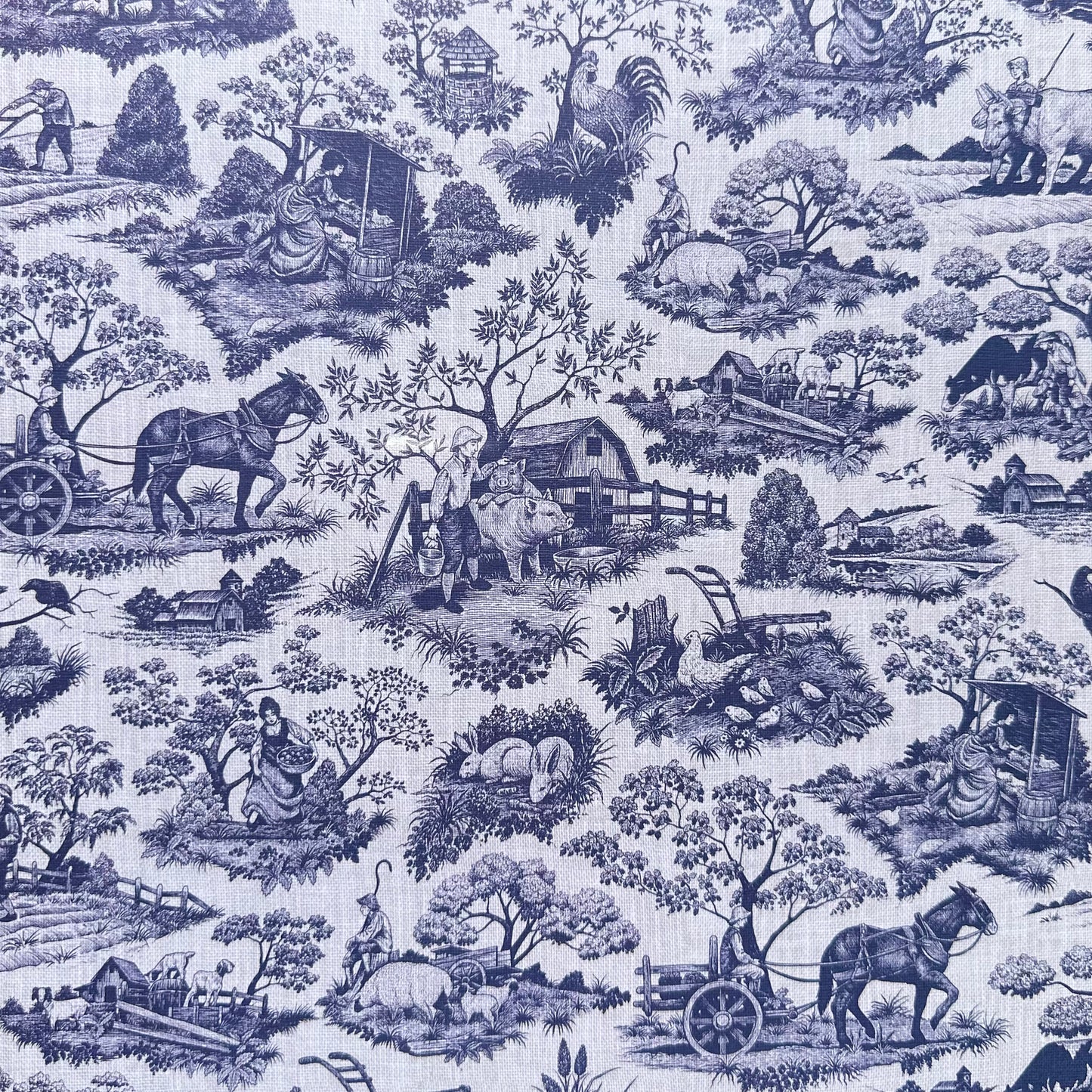 Vintage Market - 12x12 Single Sided Paper - Blue Willow Print