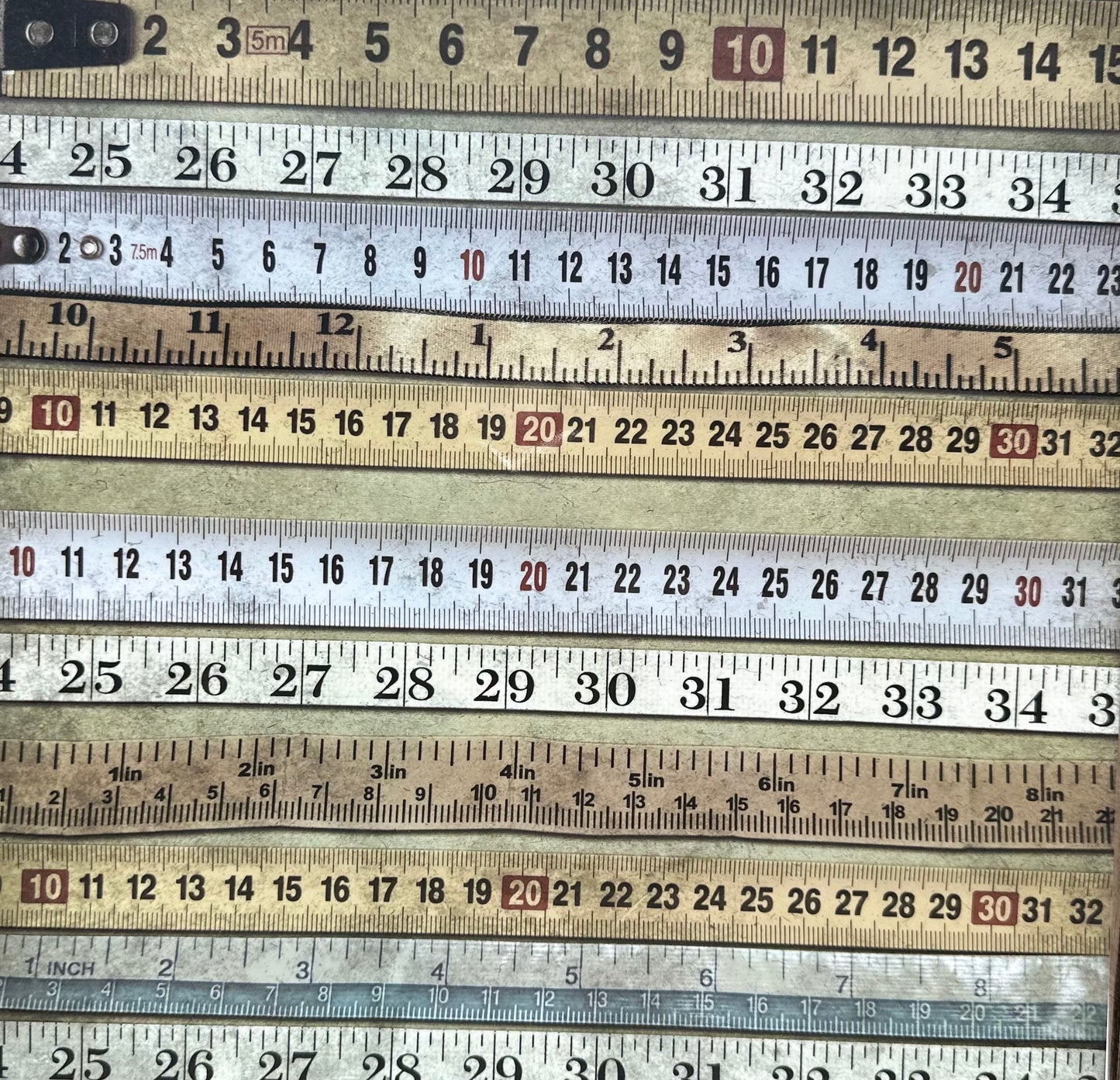 Vintage Market - 12x12 Single Sided Paper - Tape Measure