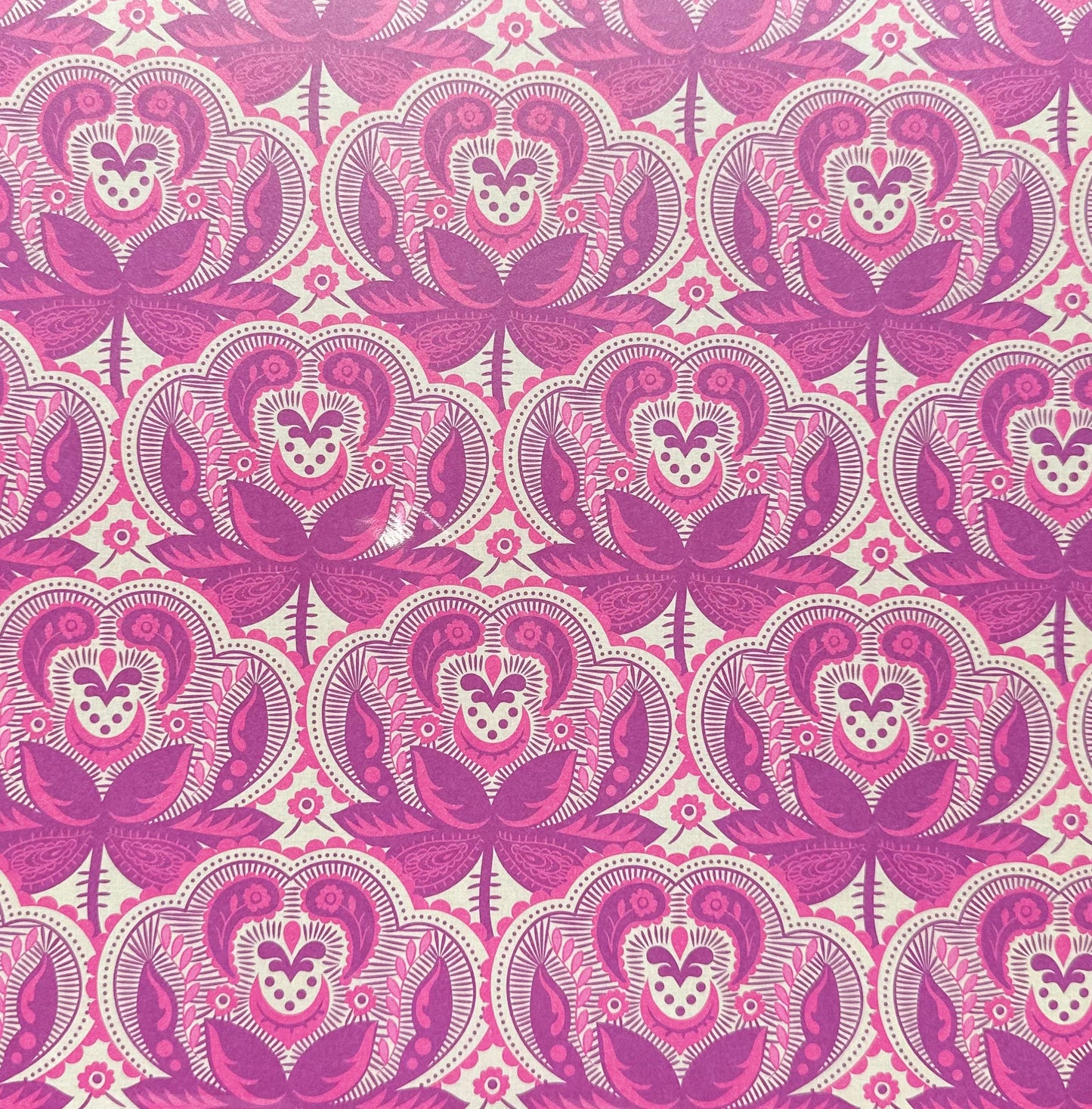 Vintage Market - 12x12 Single Sided Paper - Pink Paisley Floral Print
