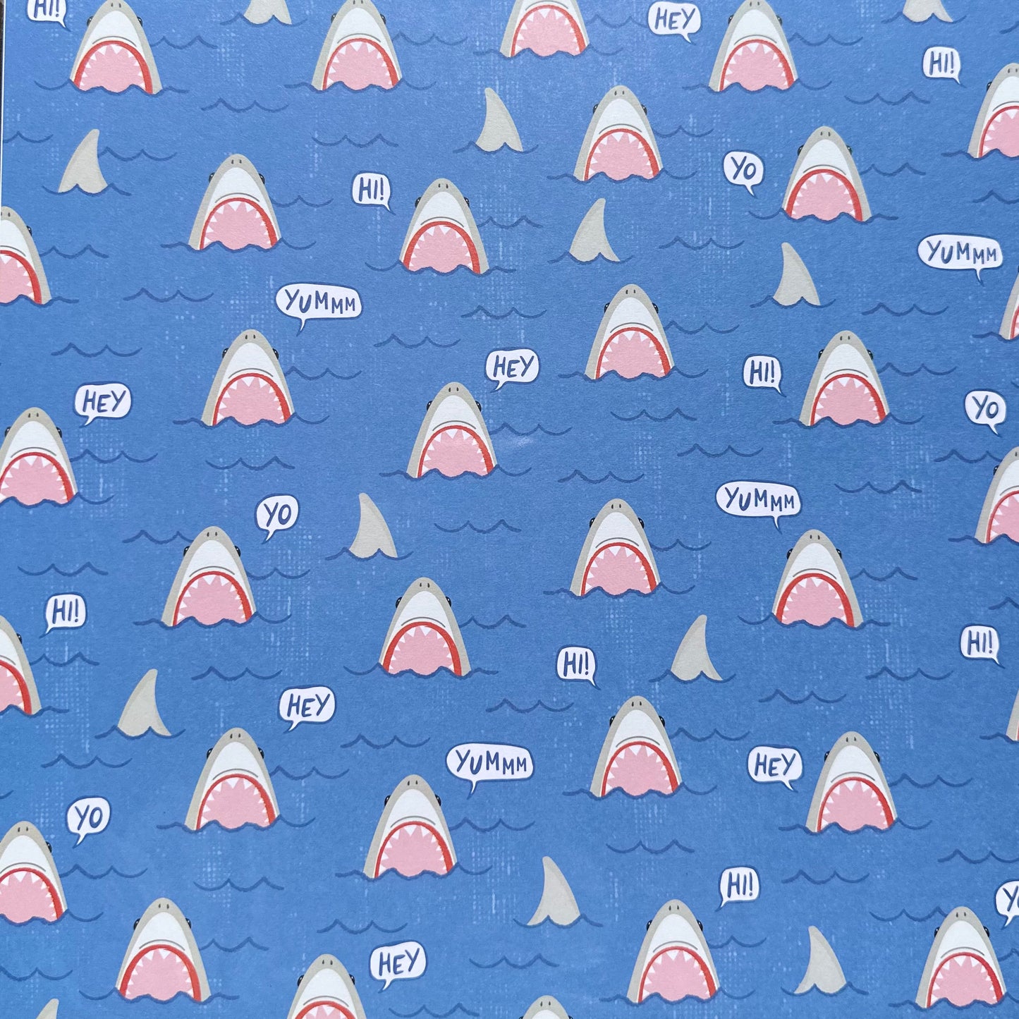 Vintage Market - 12x12 Single Sided Paper - Shark Says