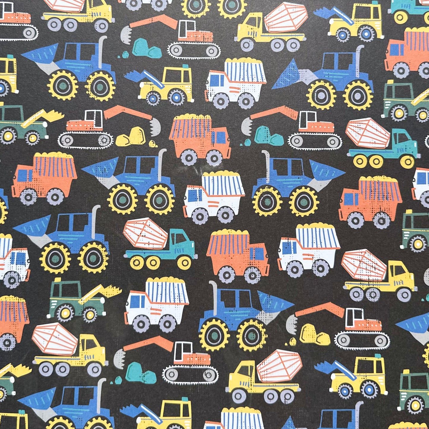 Vintage Market - 12x12 single Sided Paper - Construction Trucks