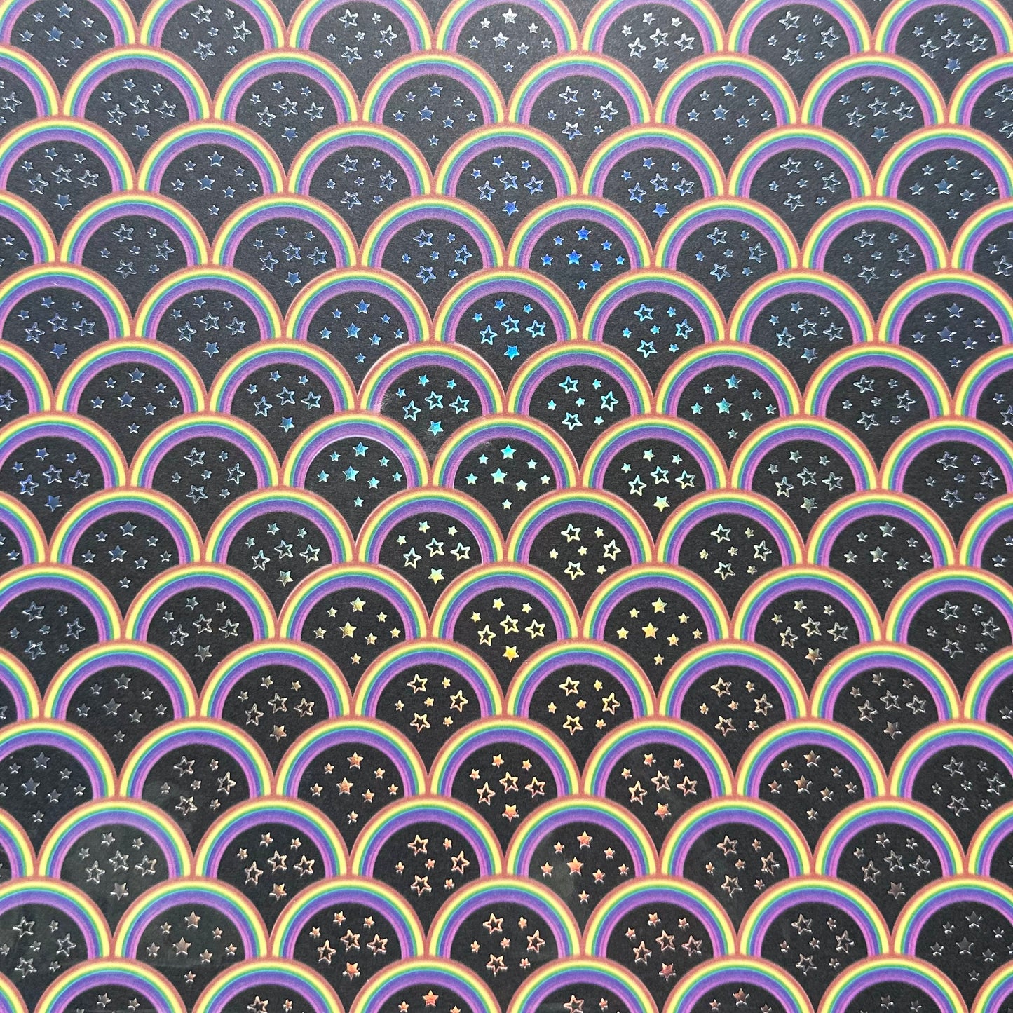 Vintage Market - 12x12 Single Sided Paper - Rainbow with Foil Star Accents