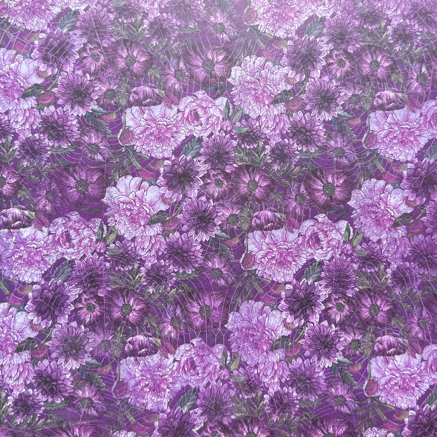Vintage Market - 12x12 Single Sided Paper - Purple Dahlia Print