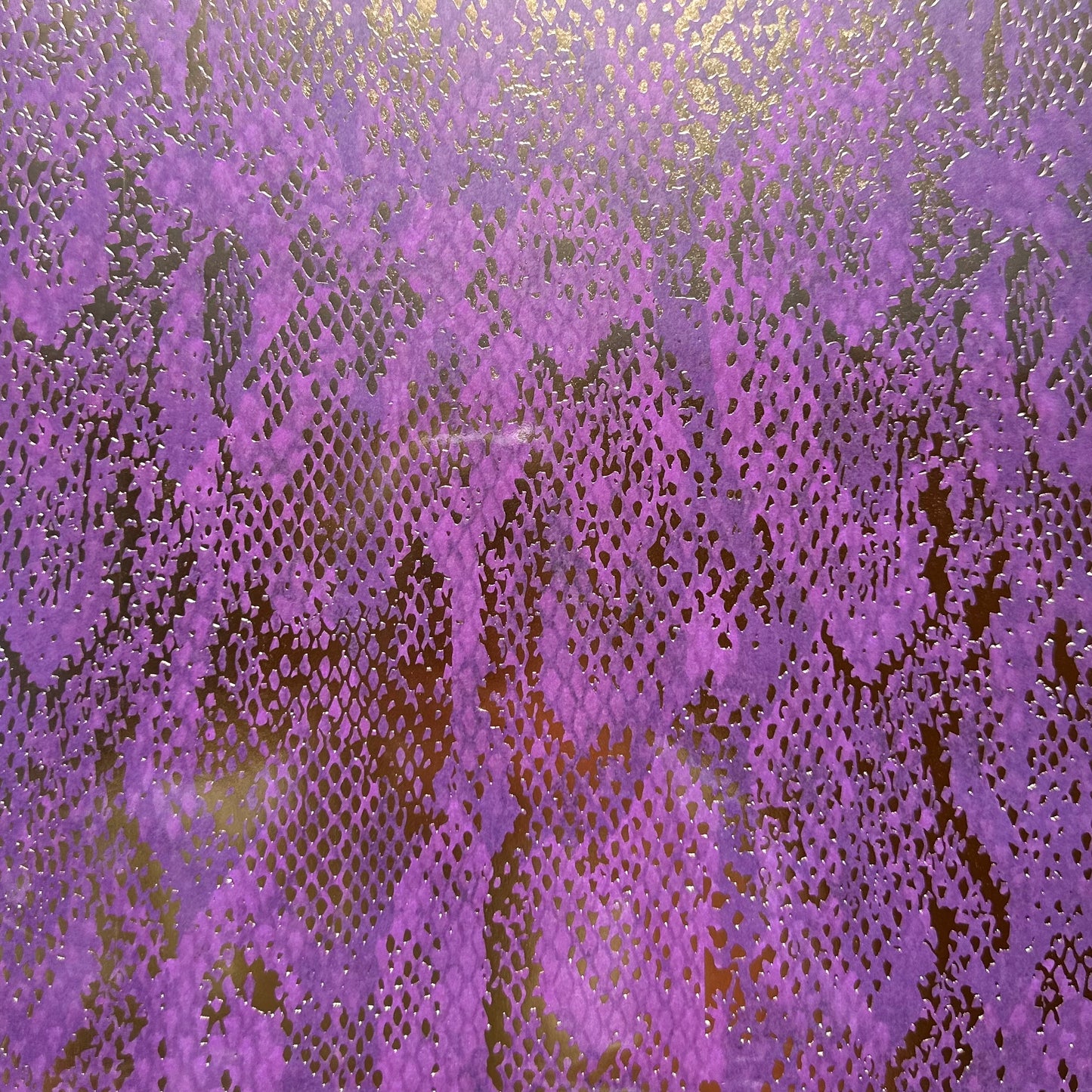 Vintage Market - 12x12 Single Sided Paper- Purple/Gold Foil Snake Skin Print