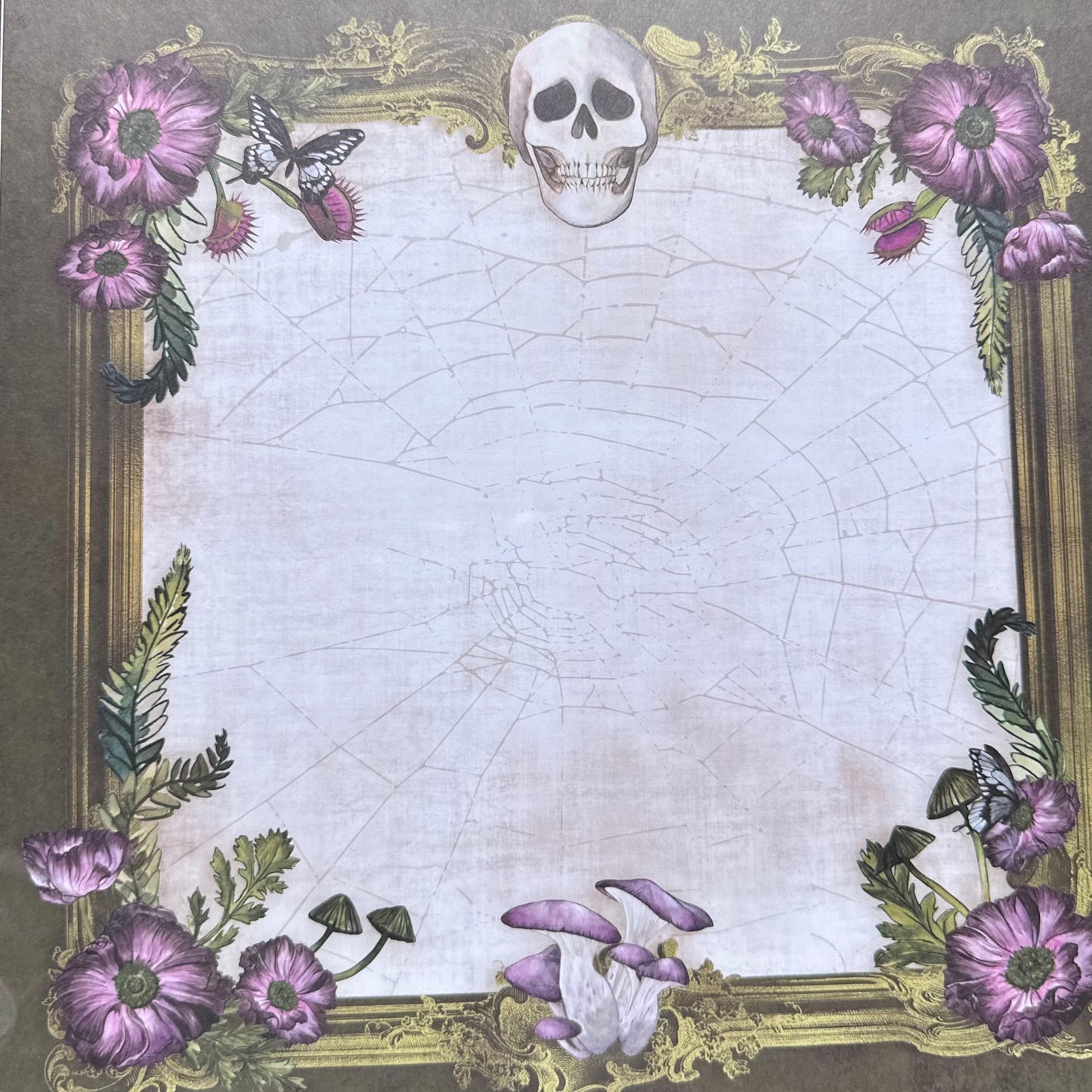 Vintage Market - 12x12 Single Sided Paper - Skull Frame/Cover Page