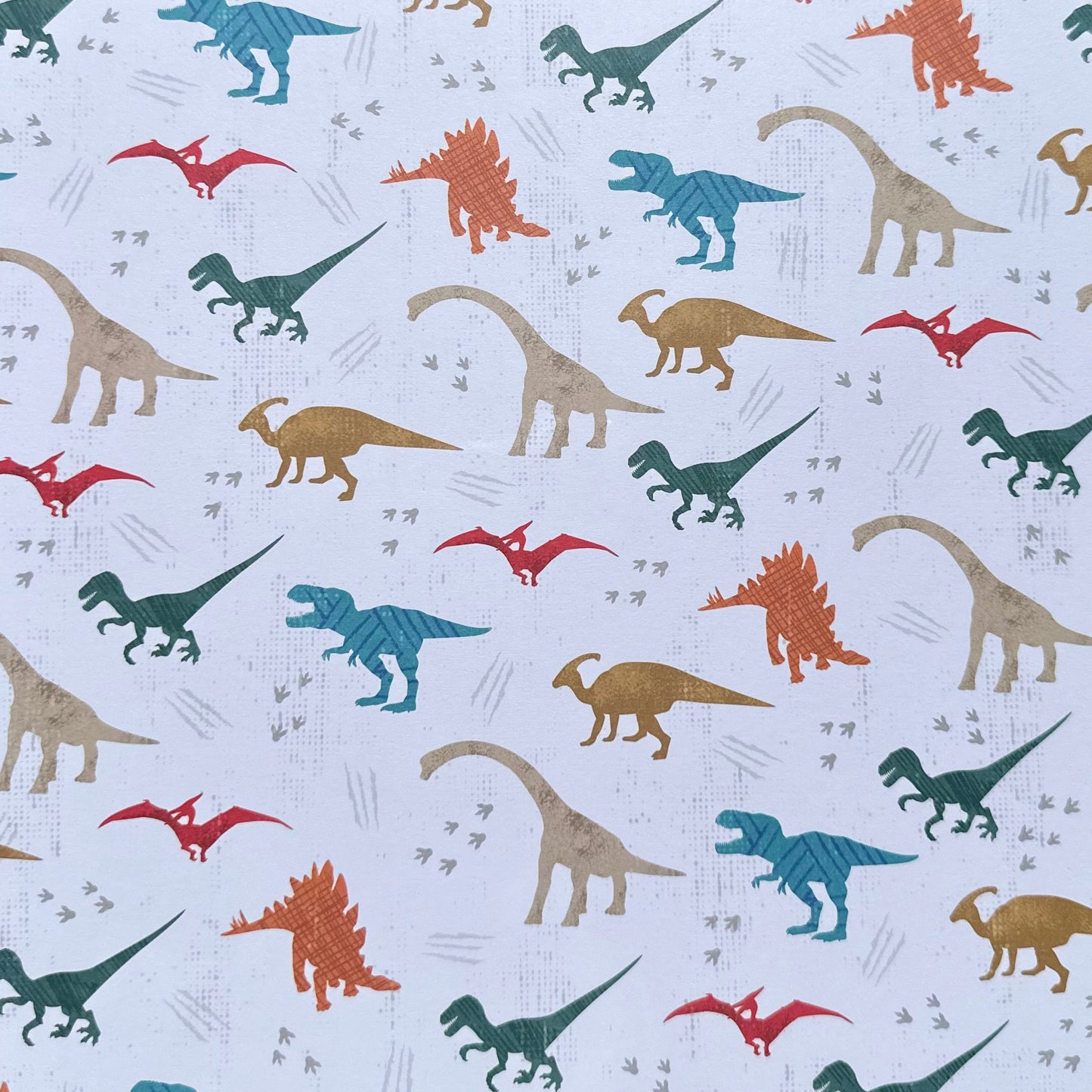 Vintage Market - 12x12 Single Sided Paper - Dinosaurs & Tracks
