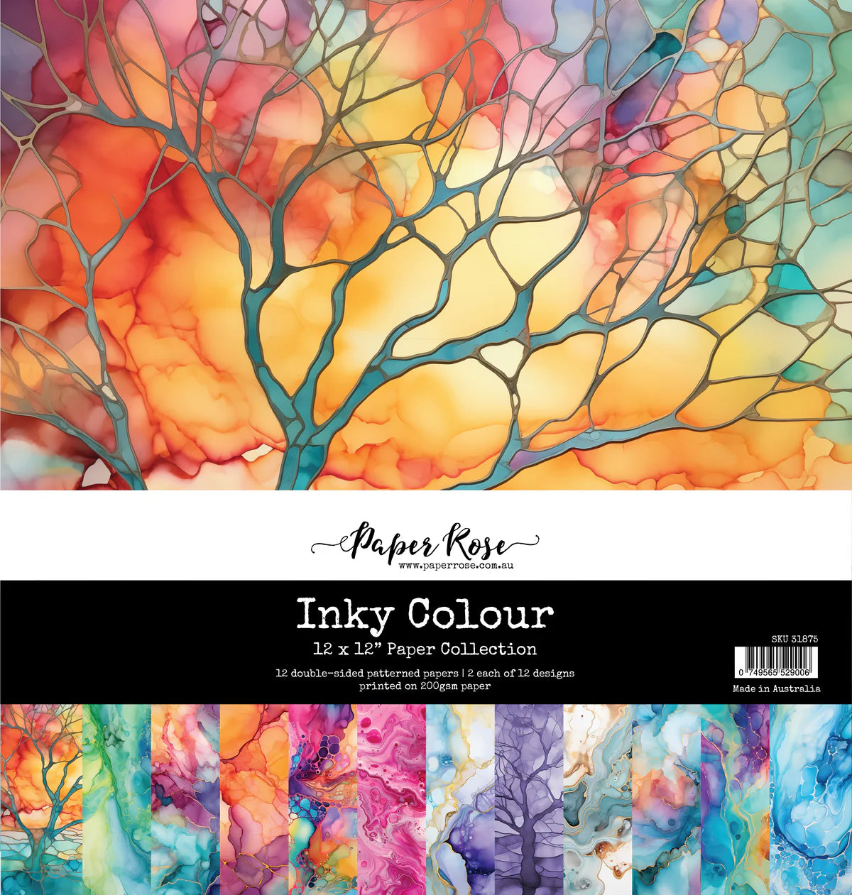 Paper Rose Studio-Inky Colour- 12x12 Paper Collection