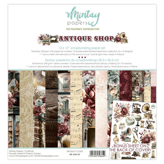 Mintay Papers - Antique Shop 12x12 Scrapbooking Paper