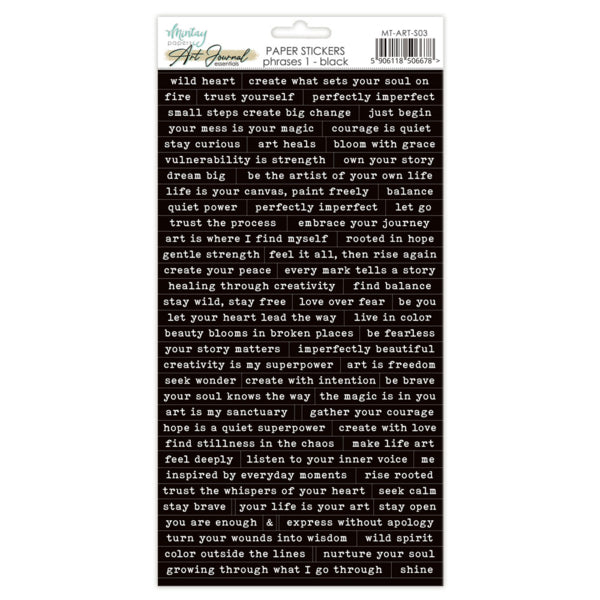 Mintay Papers - Art Journal Essentials - 6x12 Black Phrases 1