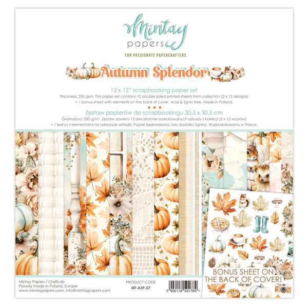 Mintay Papers - Autumn Splendor 12x12 Scrapbooking Paper Set