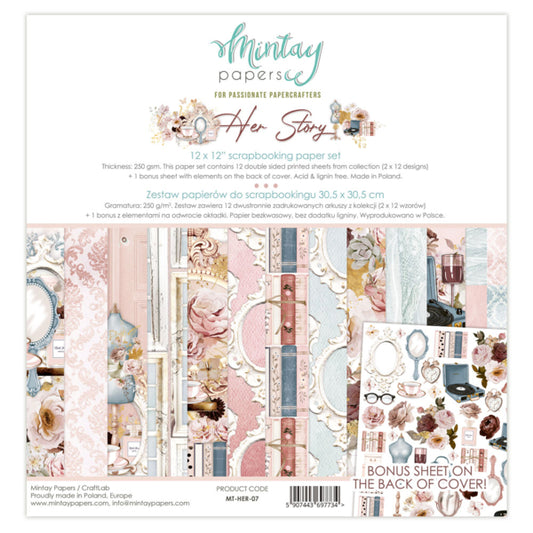 Mintay Papers - Her Story 12x12 Scrapbooking Paper