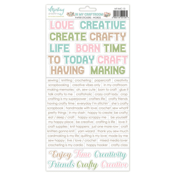 Mintay Papers - In My Craftroom 6x12 Word Stickers