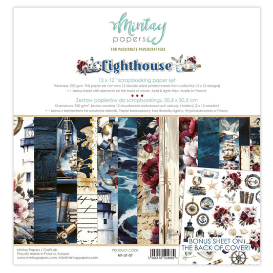 Mintay Papers - Lighthouse 12x12 Scrapbooking Paper Set