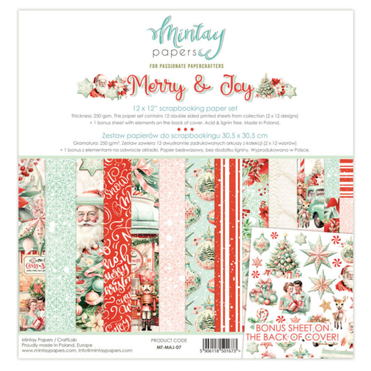 Mintay Papers - Merry & Joy 12x12 Scrapbooking Paper