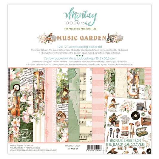Mintay Papers - Music Garden 12x12 Scrapbooking Paper Set