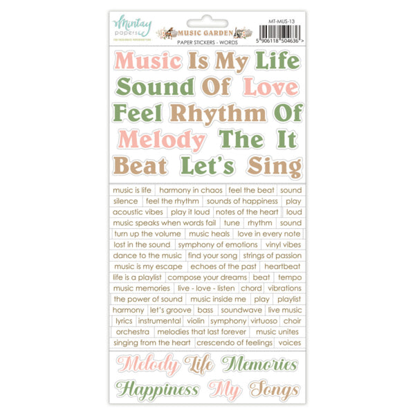 Mintay Papers - Music Garden 6x12 Word Stickers