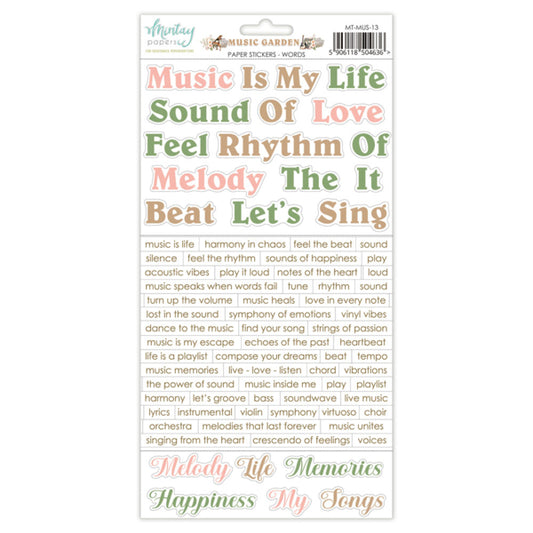 Mintay Papers - Music Garden 6x12 Word Stickers