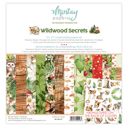 Mintay Papers - Wildwood Secrets 12x12 Scrapbooking Paper