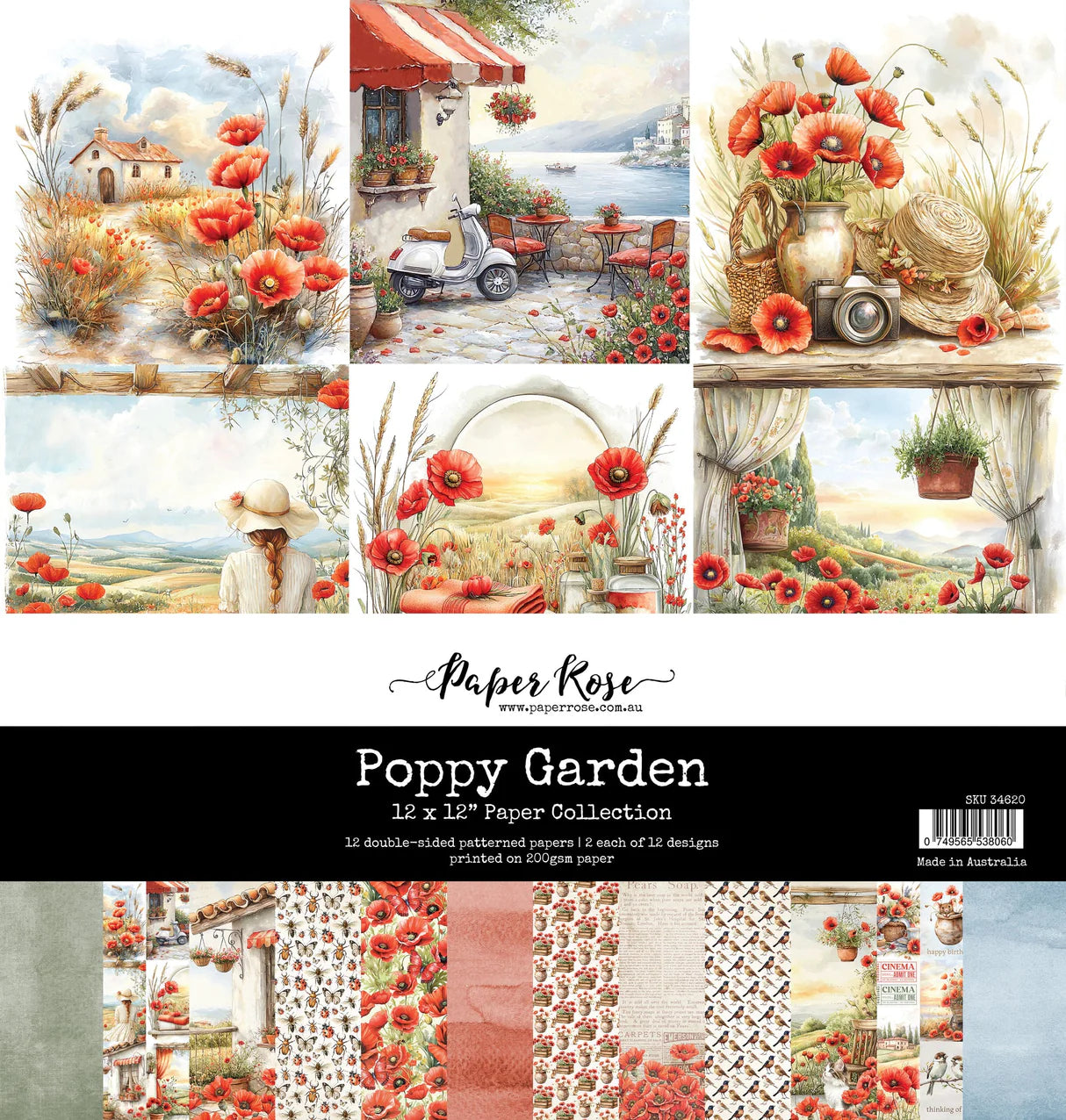 Paper Rose Studio - Poppy Garden 12x12 Paper Collection