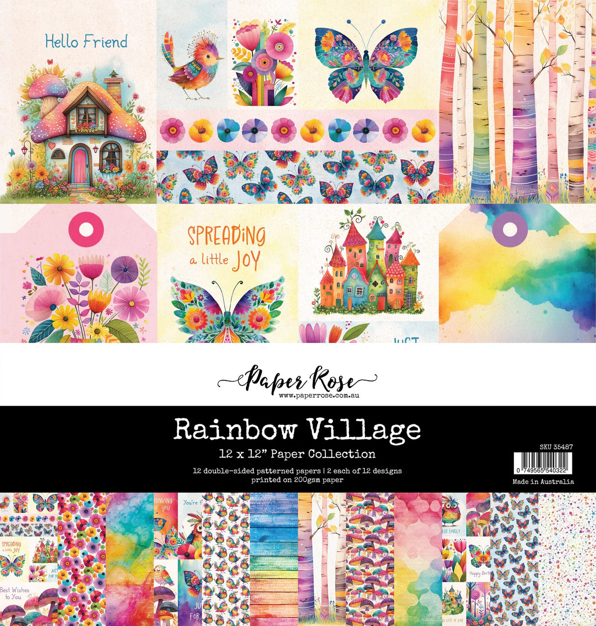Paper Rose Studio - Rainbow Village 12x12 Paper Collection