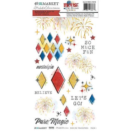 49 & Market - Mouse & Co Blendable Rub On Transfer Sheet