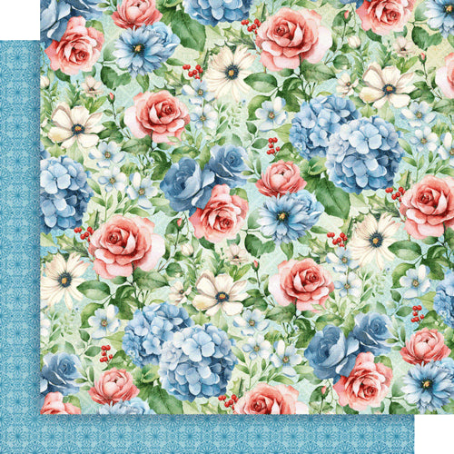 Graphic 45 - Season's To Celebrate - Winter Floral 12x12 Paper