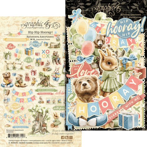 Graphic 45 - Hip Hip Hooray Ephemera Assortment