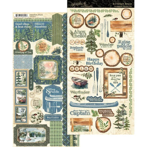 Graphic 45 - Adventure Awaits - Cardstock Sticker Set