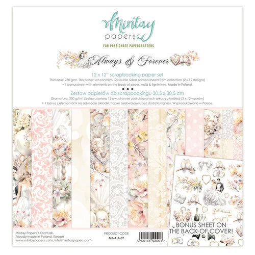 Mintay Papers - Always & Forever 12x12 Scrapbooking Paper