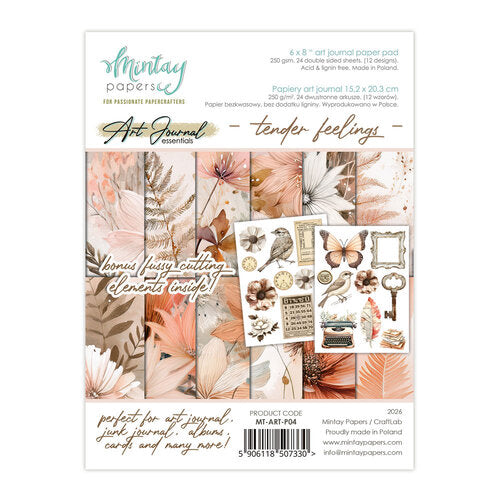 MIntay Papers - Art Journal Essentials - Tender Feelings 6x8 Journal Paper Pad
