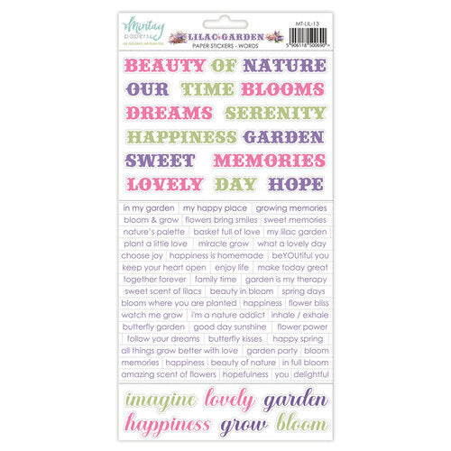Mintay Papers - Lilac Garden 6x12 Word Stickers