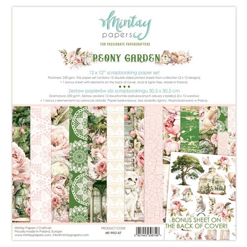 Mintay Papers - Peony Garden 12x12 Scrapbooking Paper Set