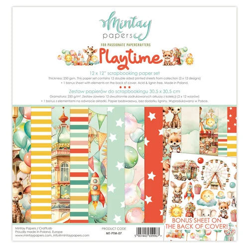 Mintay Papers - Playtime 12x12 Scrapbooking Paper Set