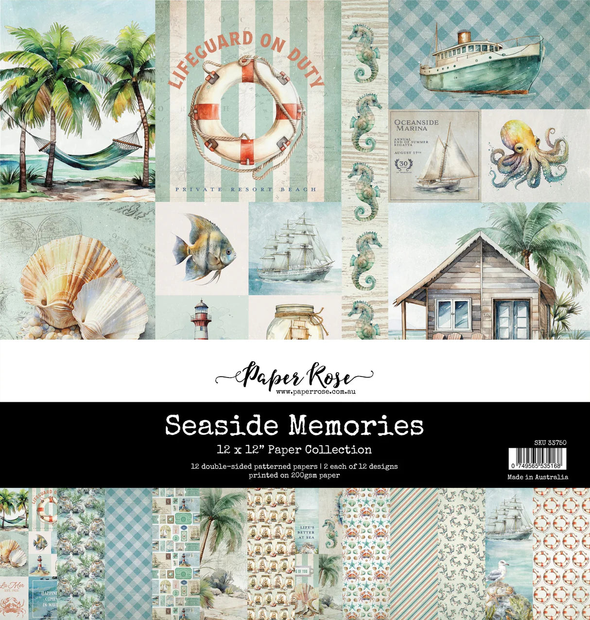 Paper Rose Studio - Seaside Memories 12x12 Paper Collection