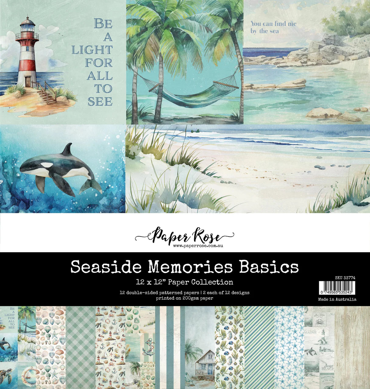 Paper Rose Studio - Seaside Memories Basics 12x12 Paper Collection