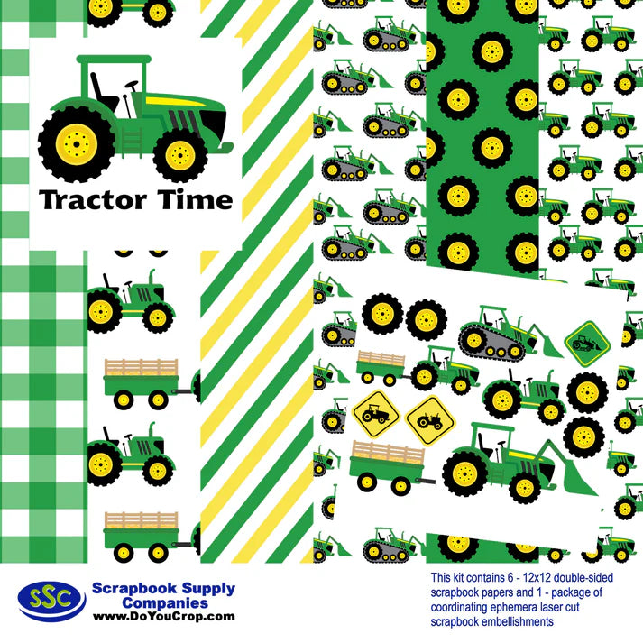 SSC - Tractor Time 12x12 Scrapbook Paper and Embellishment Kit