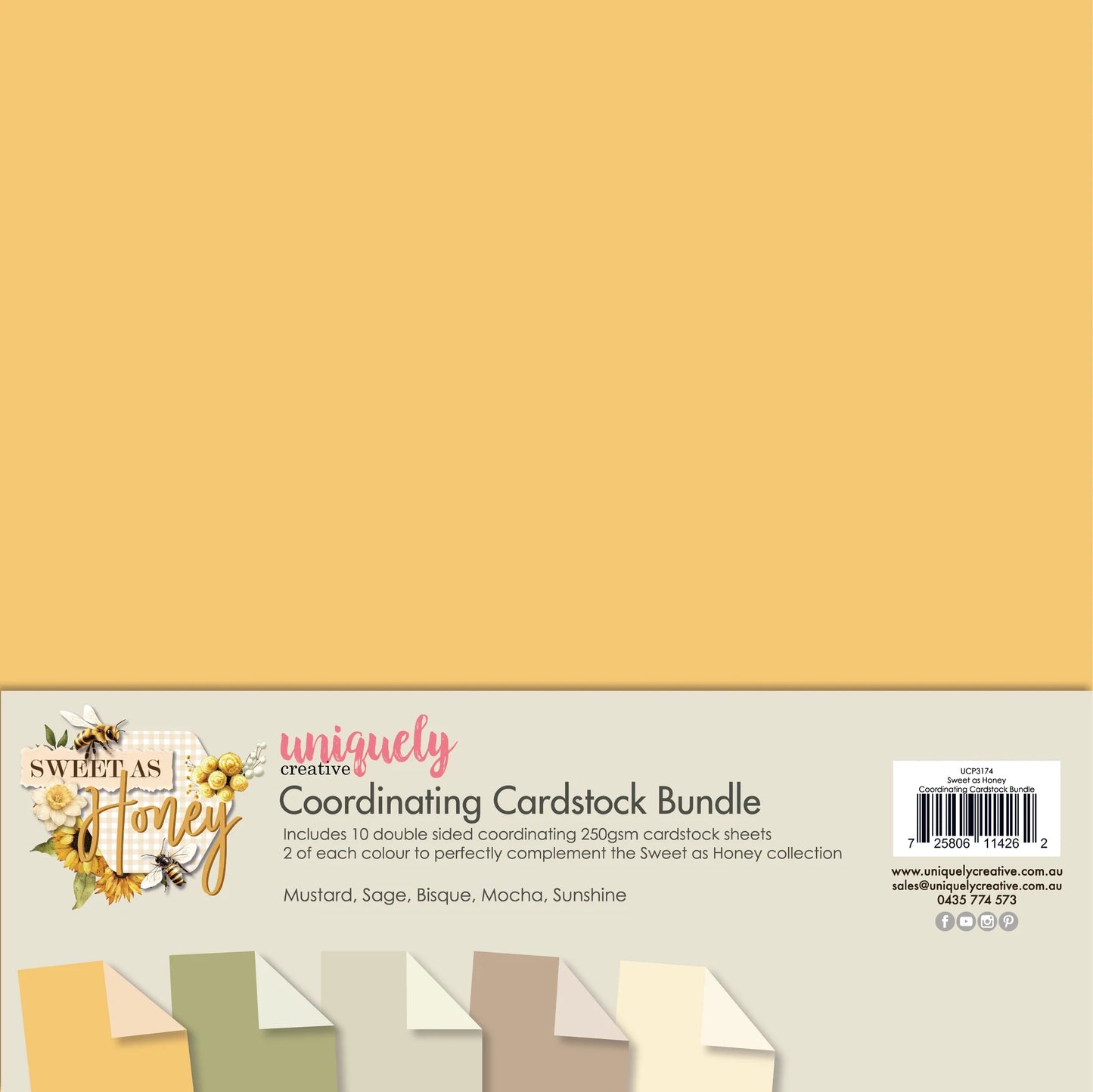 Uniquely Creative - Sweet As Honey Coordinating Cardstock