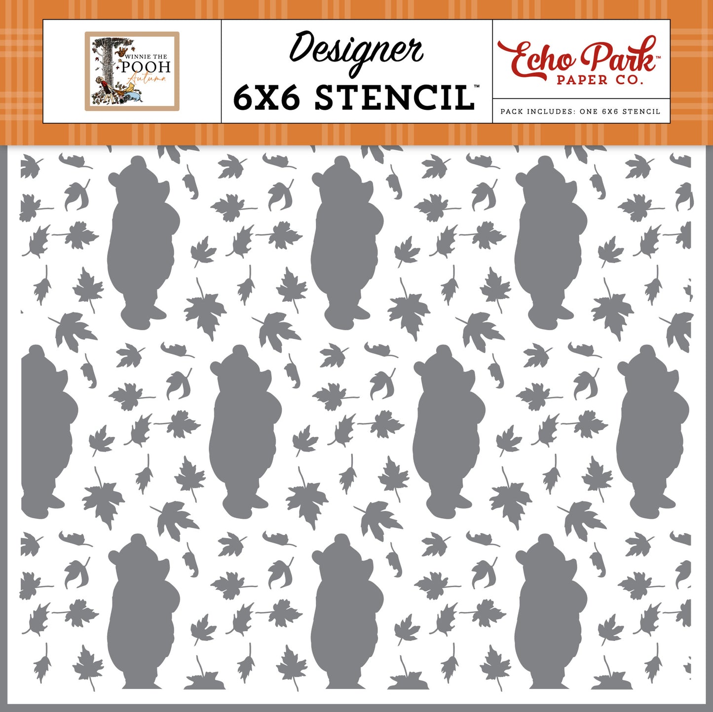 Echo Park - Winnie The Pooh Autumn - Leaves Falling On Winnie Stencil