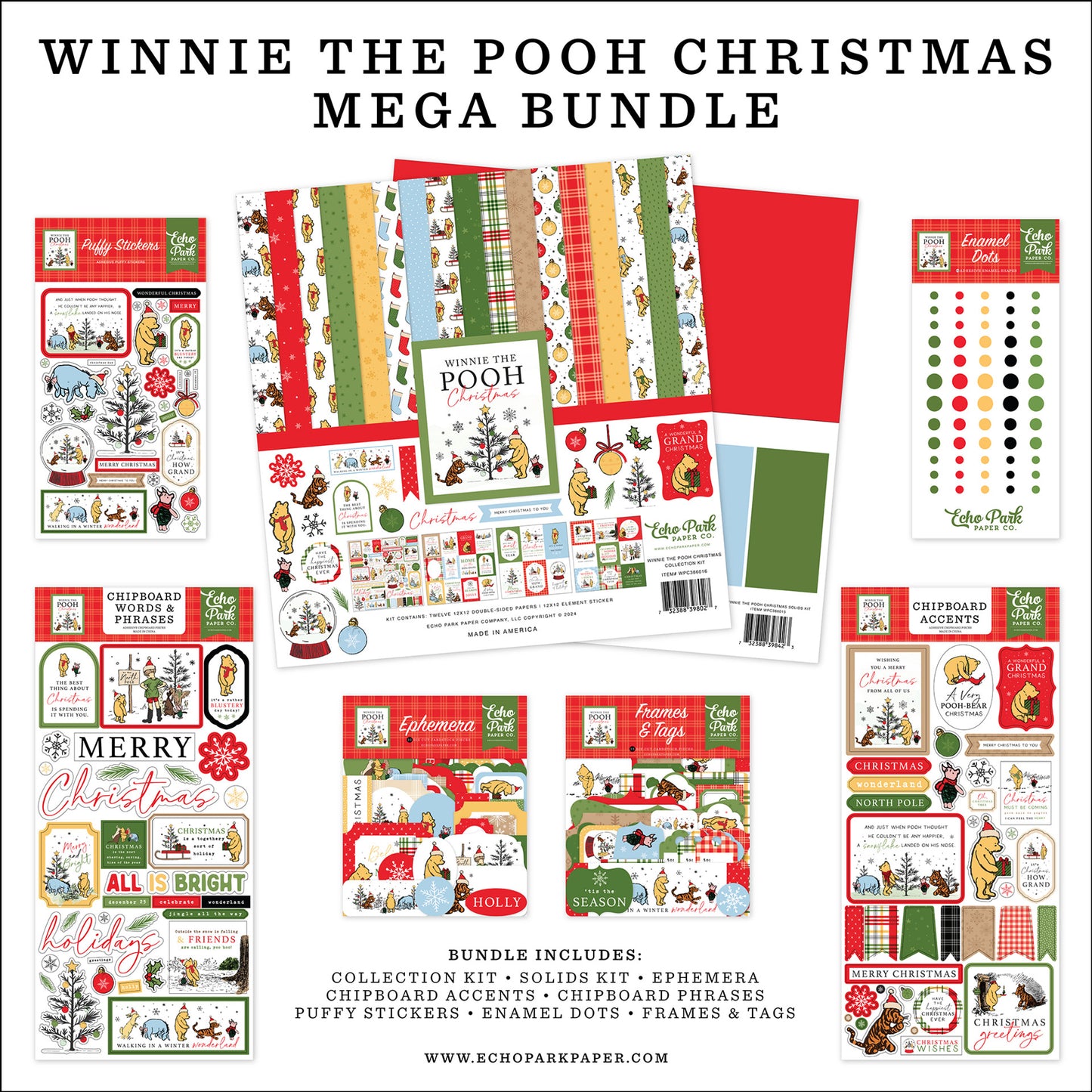 Echo Park- Winnie The Pooh Christmas- Mega Bundle