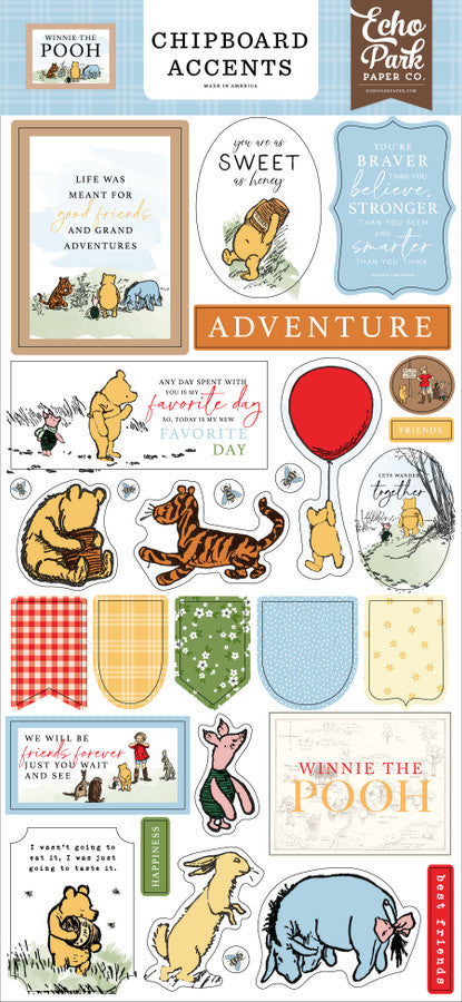 Echo Park - Winnie The Pooh Chipboard Accents