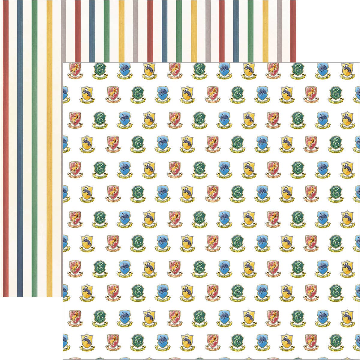 Harry Potter Watercolor House Crests 12 x 12 Scrapbook Paper