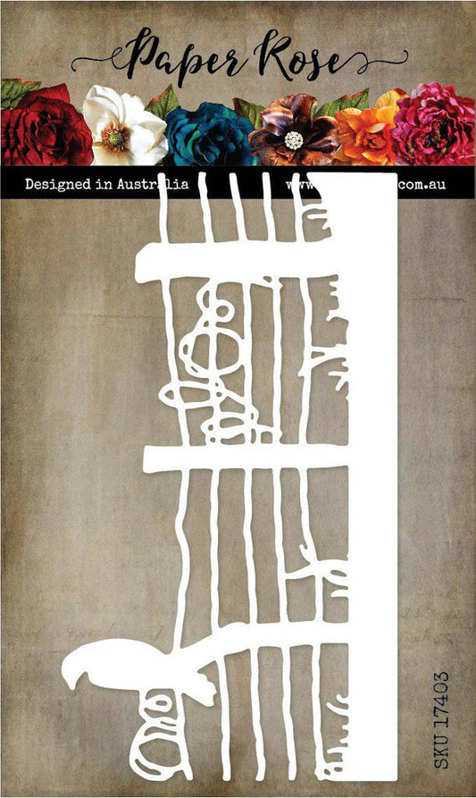 Paper Rose Studio - Bird On Wire Fence Cutting Die