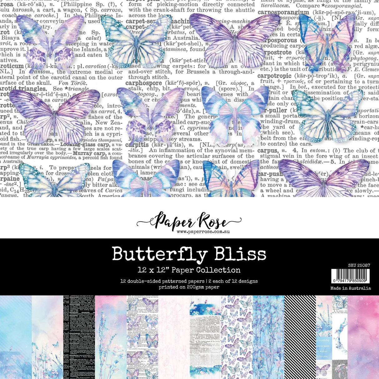 Paper Rose Studio - Butterfly Bliss 12x12 Paper Collection