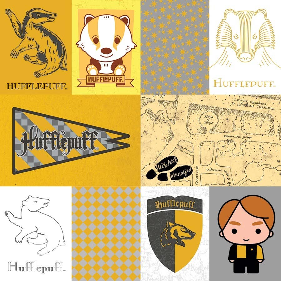 Harry Potter Hufflepuff Tag Double Sided Embellished Paper