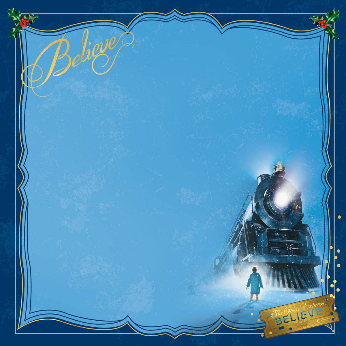 Scrapbook Paper - The Polar Express - Believe