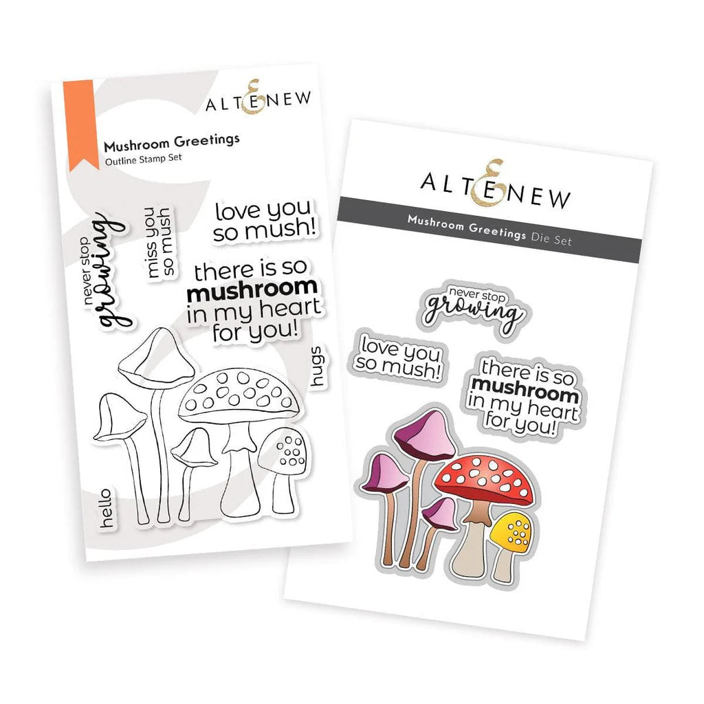 Altenew - Mushroom Greetings Stamp and Die Cutting Set